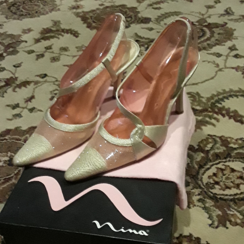 Mina Metallic gold shimmer shoes